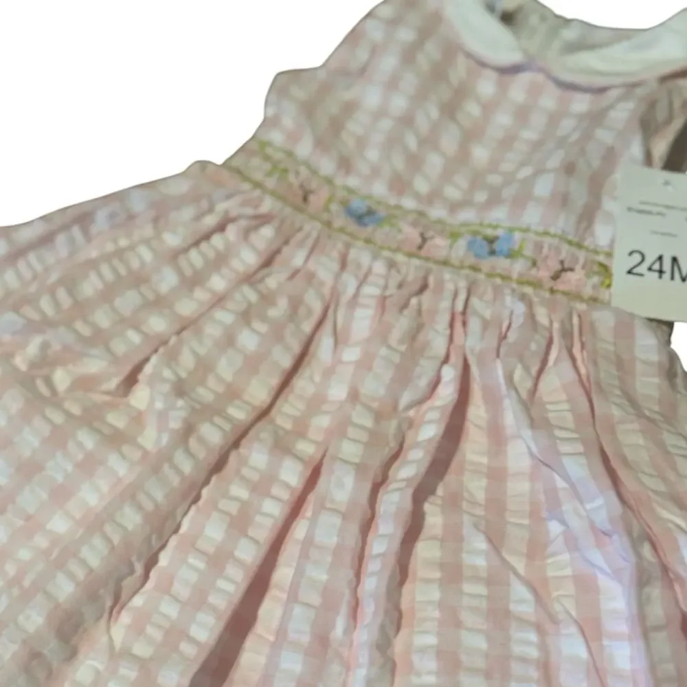 Bonnie Baby | Pink Embroidered Butterfly Dress 24 months NWT